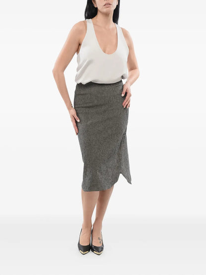 Linen-Blend Skirt