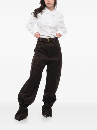 High-Waisted Cargo Trousers
