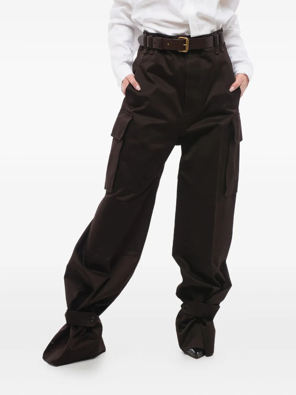 High-Waisted Cargo Trousers