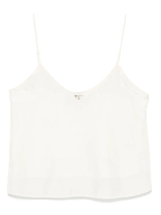 Crystal-Embellished Silk Top