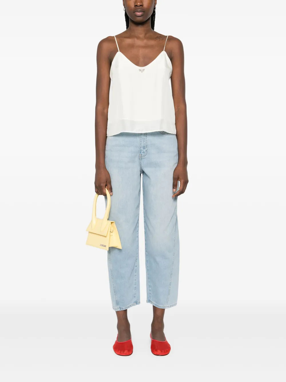 Crystal-Embellished Silk Top
