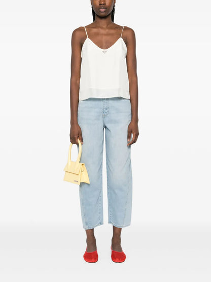 Crystal-Embellished Silk Top