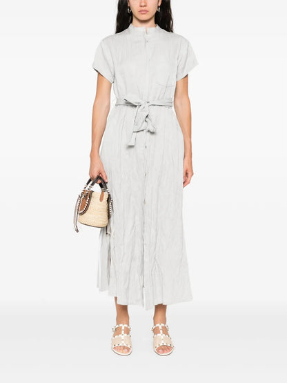 Crinkle-Finish Midi Dress