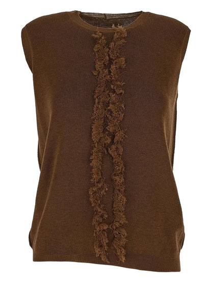 Fringed Knitted Top
