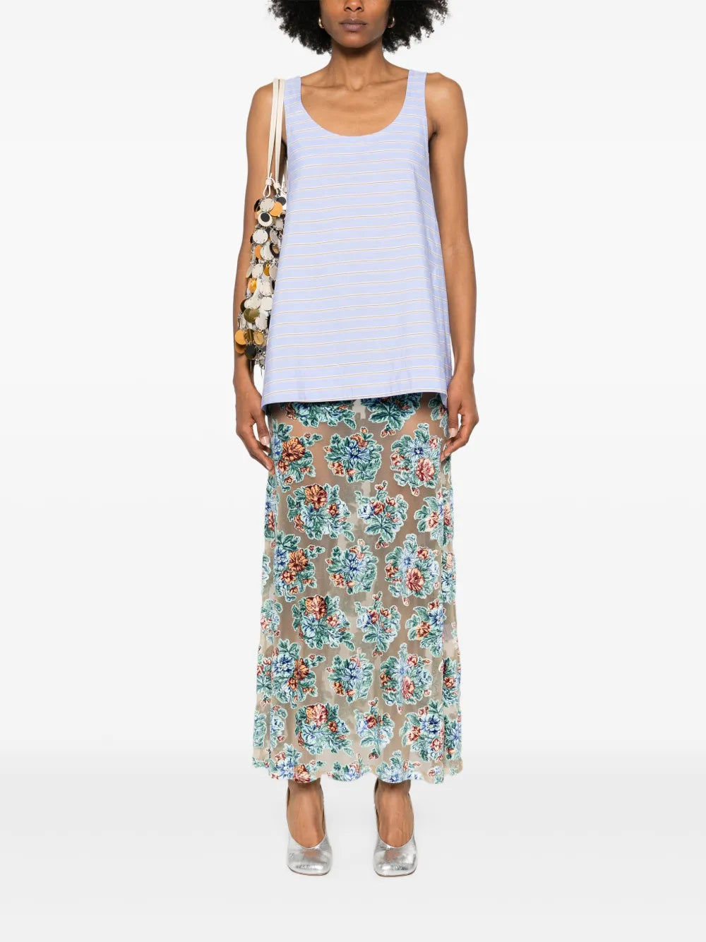 Grunge Flower Maxi Skirt