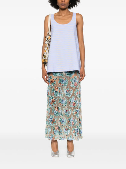 Grunge Flower Maxi Skirt
