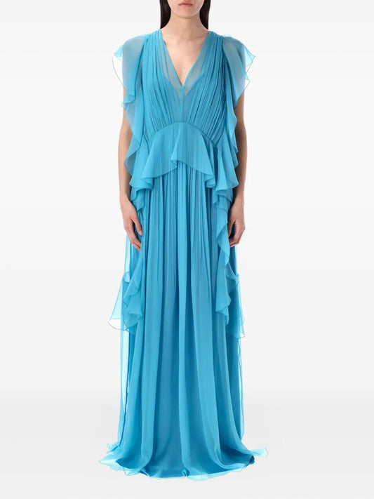 Ruffle-Detail Maxi Dress