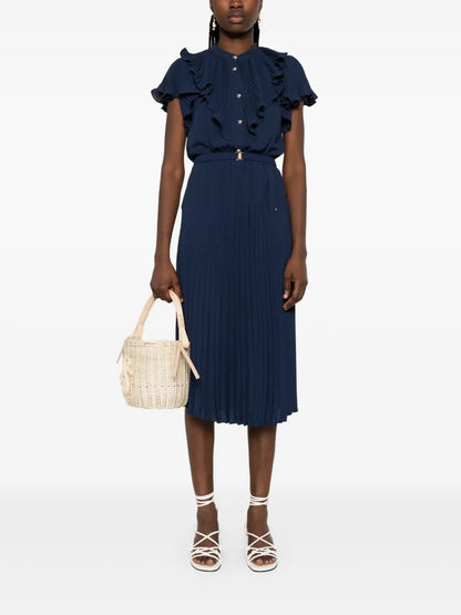 Pleated Midi Dress