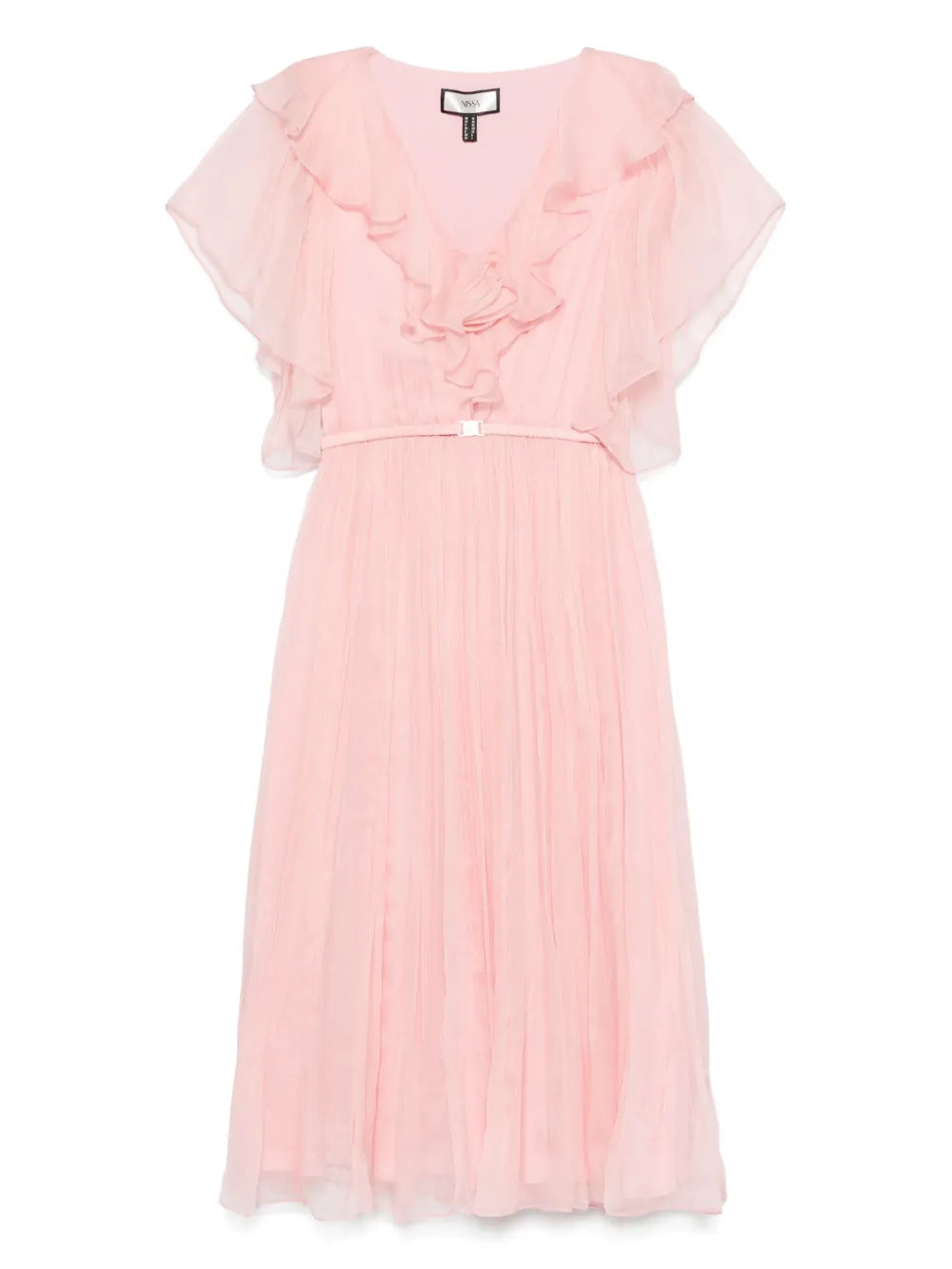 Floral-Appliqué Midi Dress