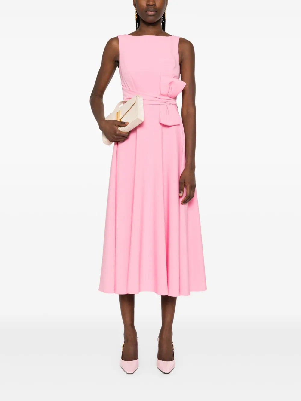 Bow-Detail Midi Dress