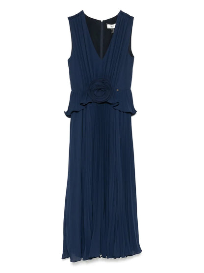 Plissé Midi Dress