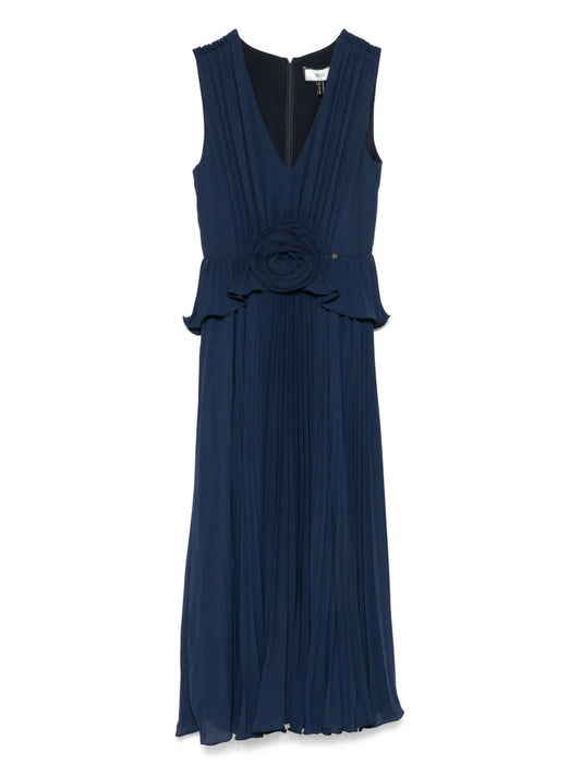 Plissé Midi Dress