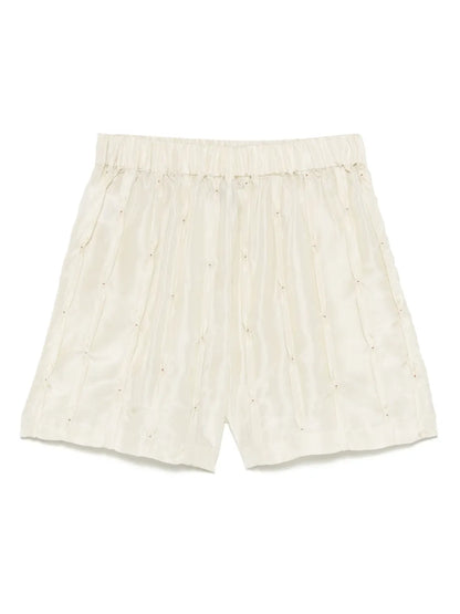 Embroidered Silk Shorts