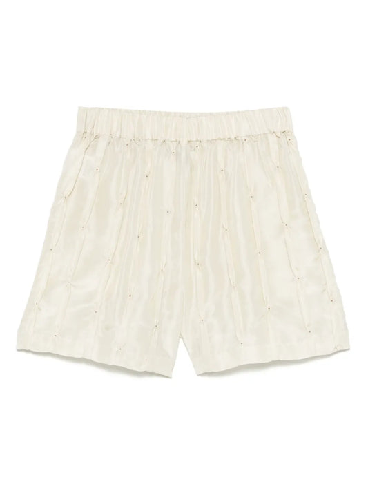 Embroidered Silk Shorts