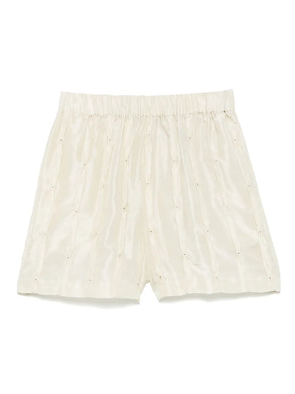 Embroidered Silk Shorts