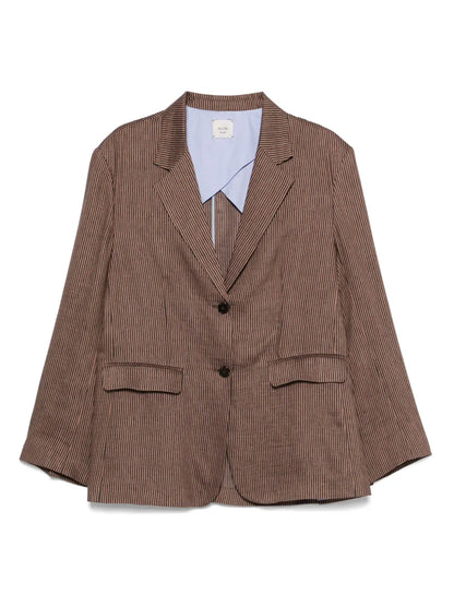 Striped Single-Breasted Blazer