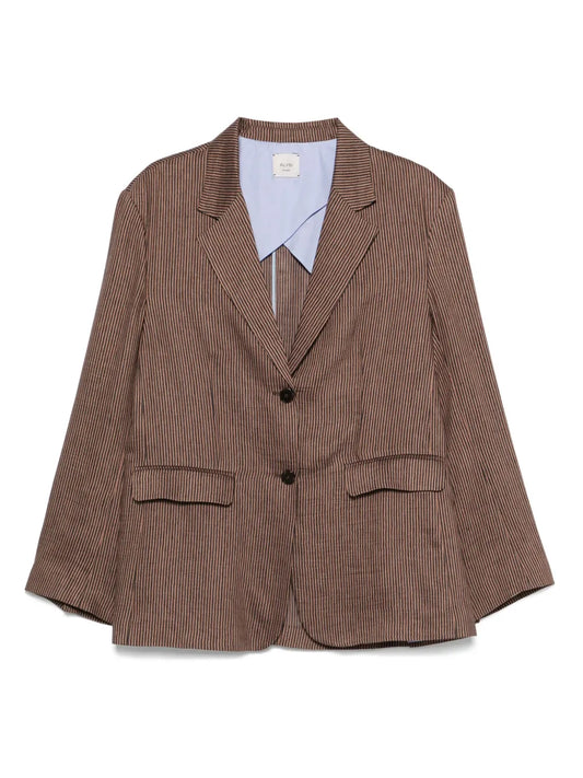 Striped Single-Breasted Blazer
