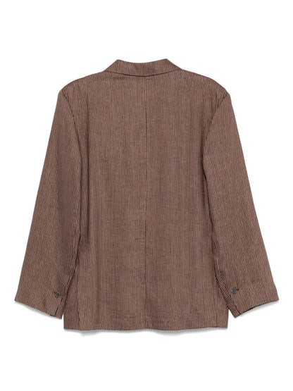 Striped Single-Breasted Blazer