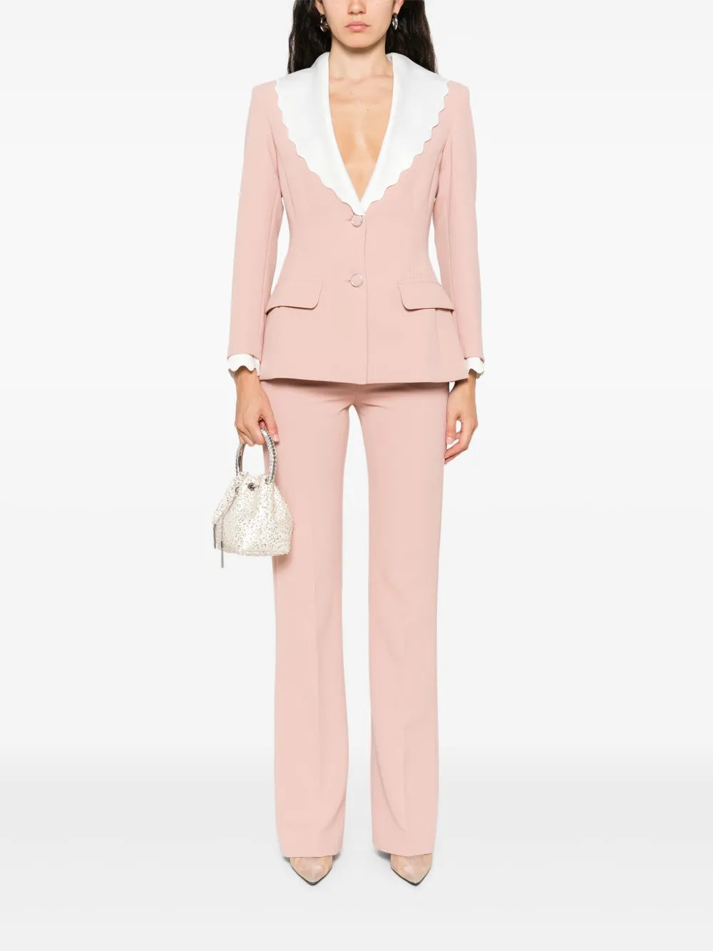 Scalloped-Lapels Blazer