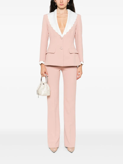 Scalloped-Lapels Blazer