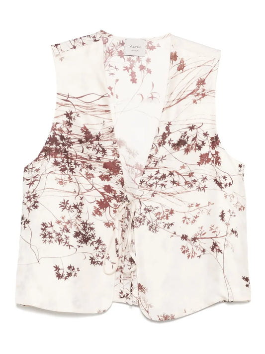 Printed Silk Gilet