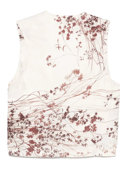 Printed Silk Gilet