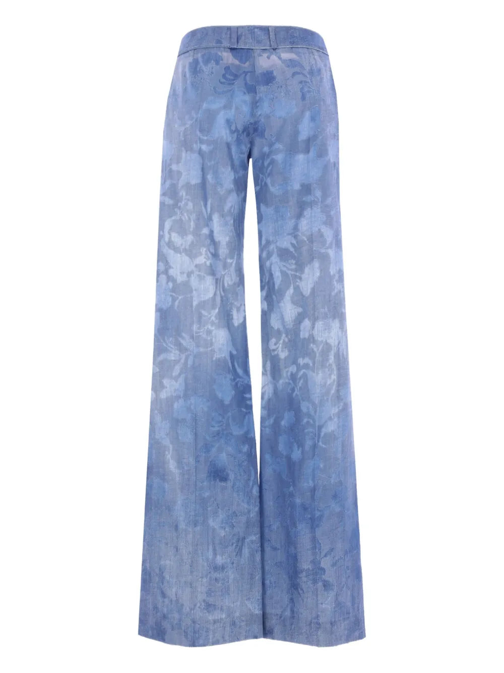Flora-Motif Devorè Palazzo Pants