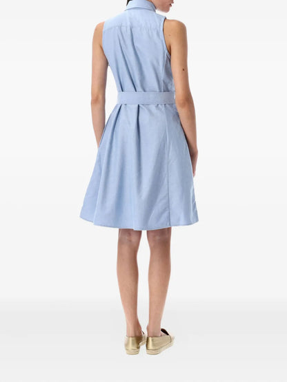 Sleeveless Belted Shirt Dress