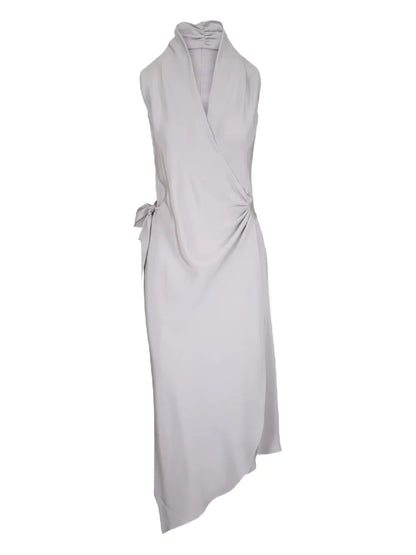 Wrap-Detail Midi Dress