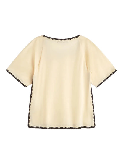 Square-Neck Short-Sleeve Top