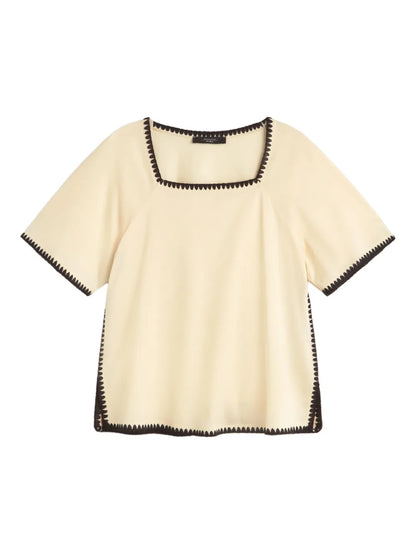 Square-Neck Short-Sleeve Top