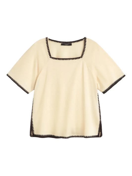Square-Neck Short-Sleeve Top