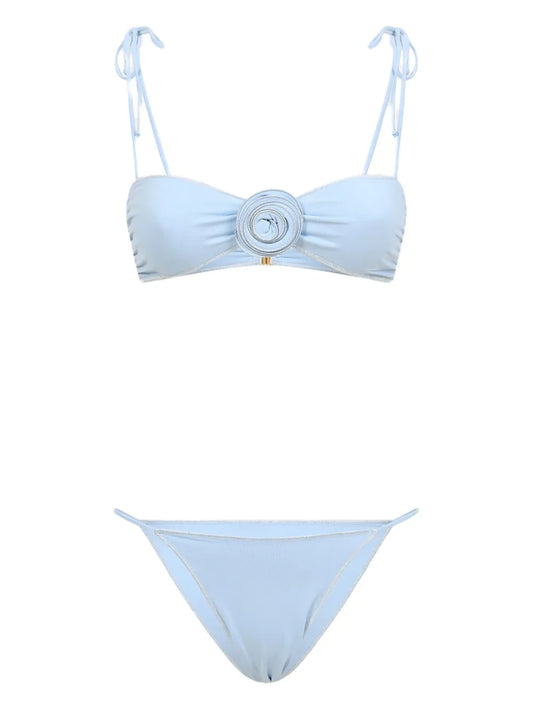 Floral-Appliqué Bikini