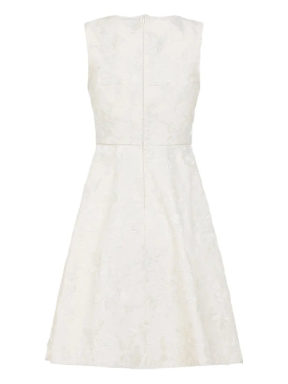 Floral-Embroidered Midi Dress