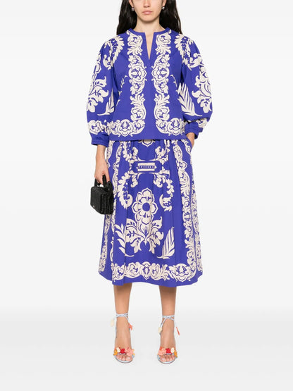 Printed Midi Skirt