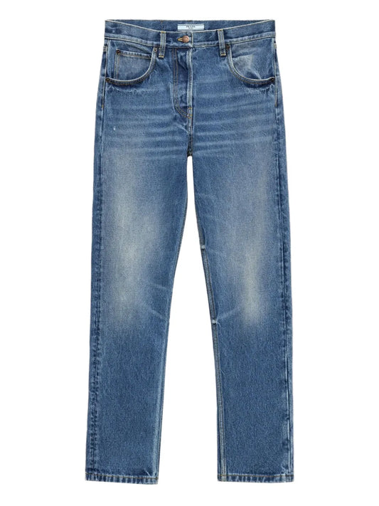 Cotton Straight-Leg Jeans