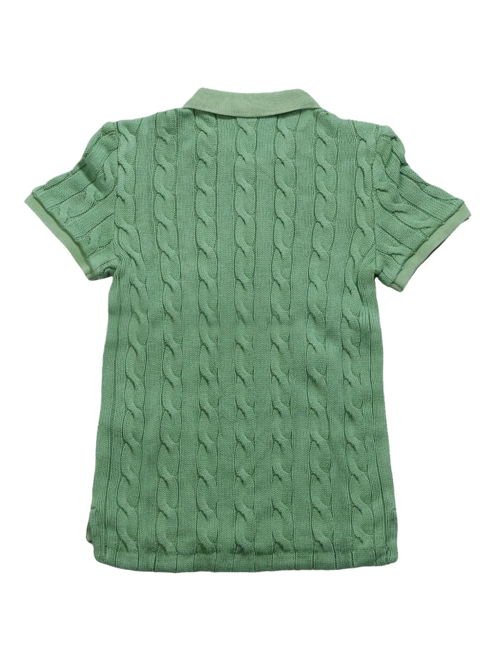 Cable-Knit Polo Top