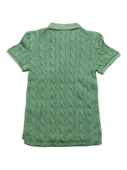 Cable-Knit Polo Top