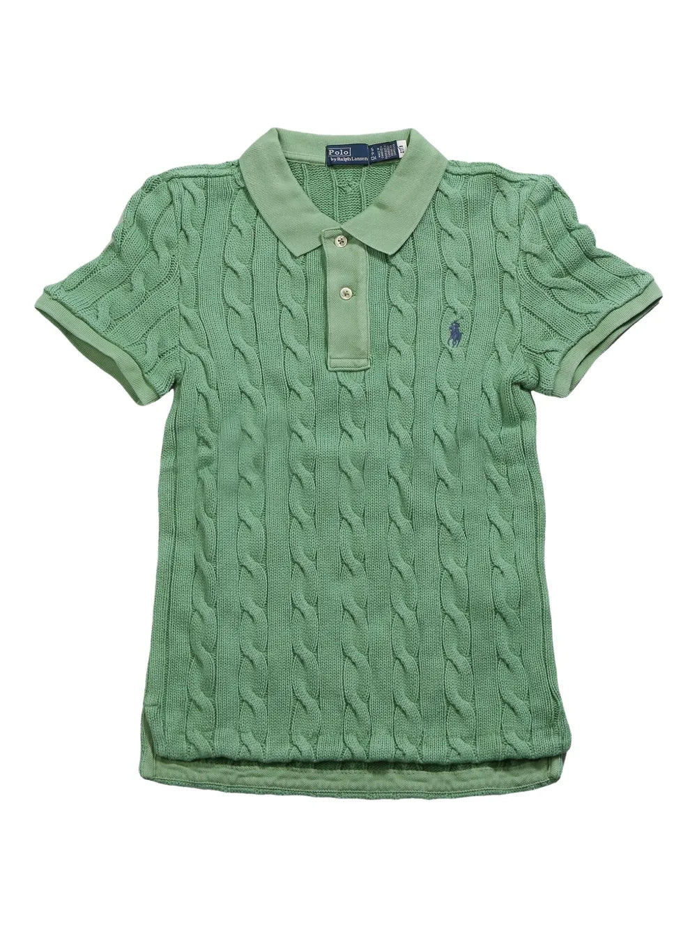 Cable-Knit Polo Top