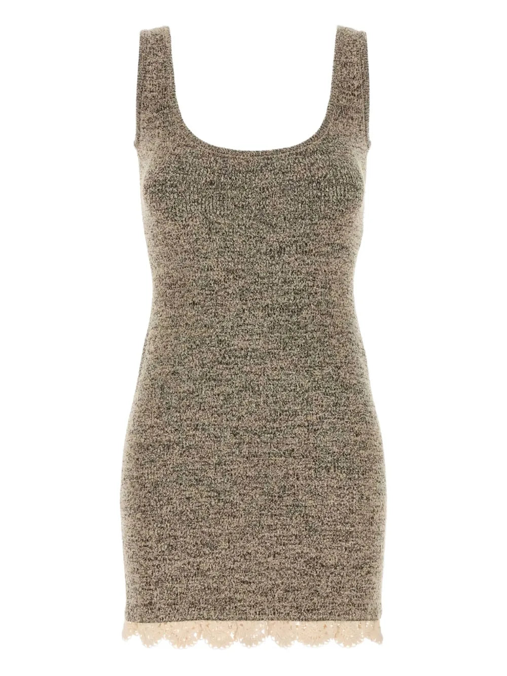 Lace-Trimmed Knitted Dress