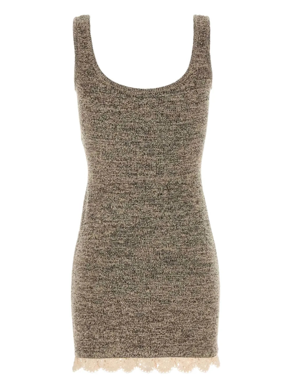 Lace-Trimmed Knitted Dress