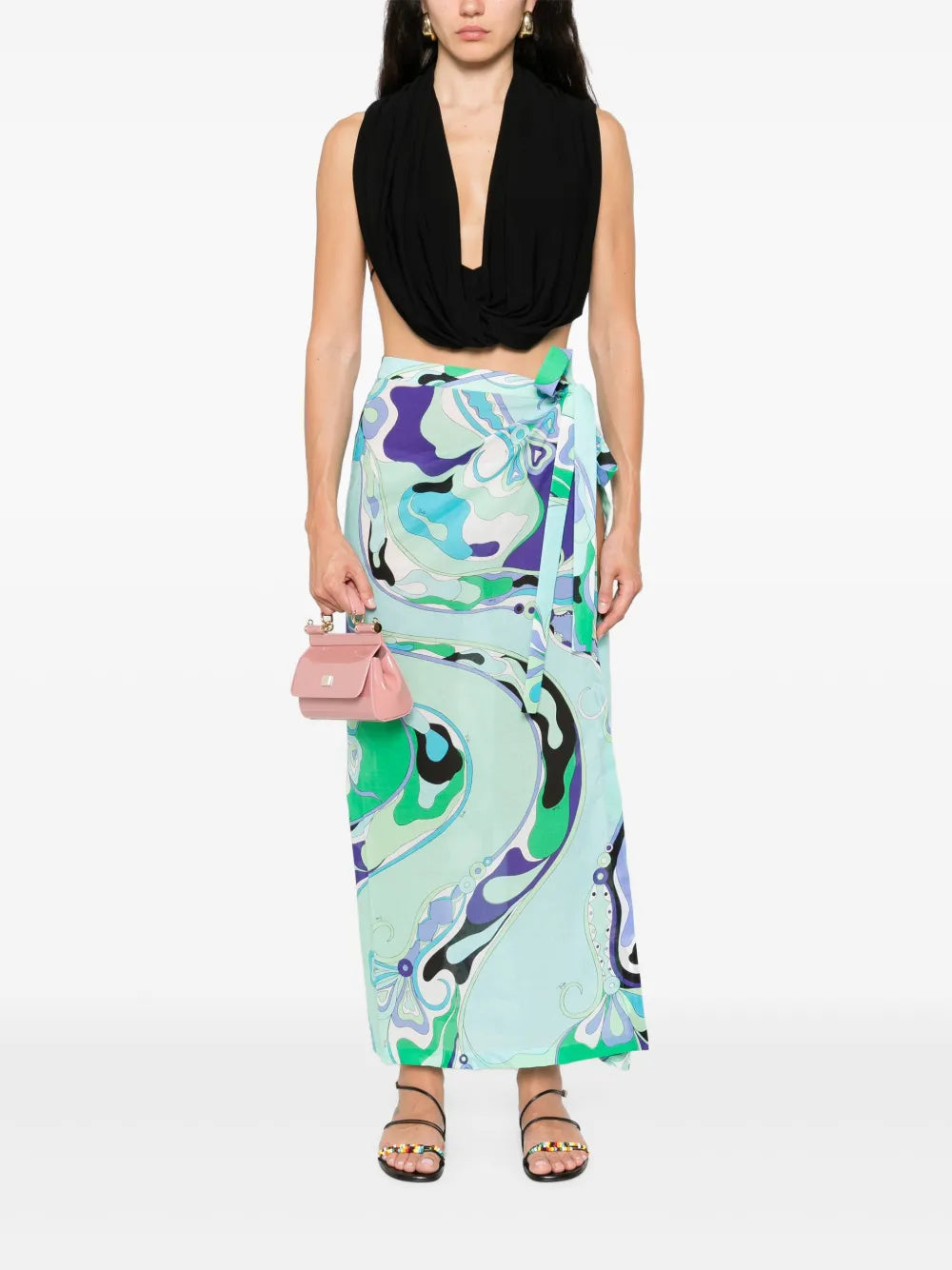 Printed Midi Skirt