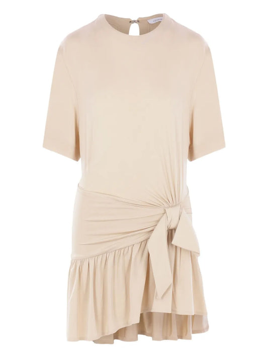 Tie-Detail Ruffle Dress