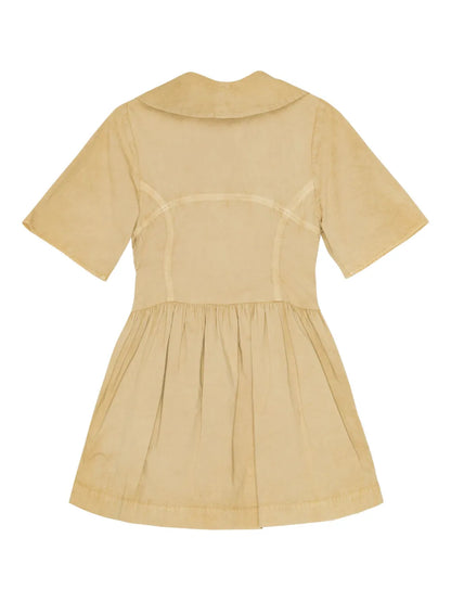 Washed Stretch-Cotton Mini Dress
