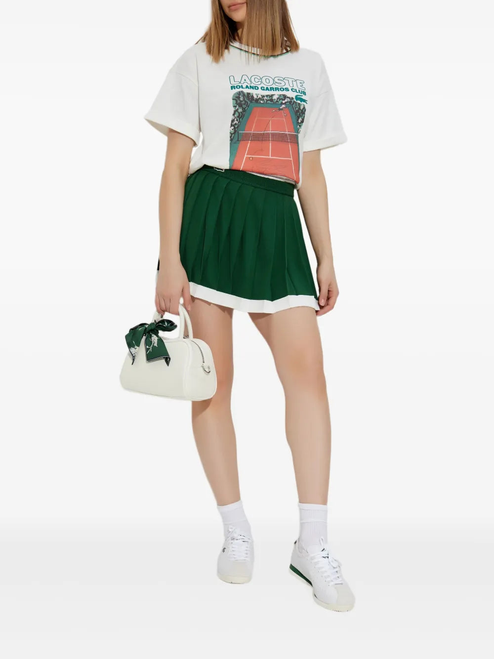 Logo-Patch Pleated Skirt