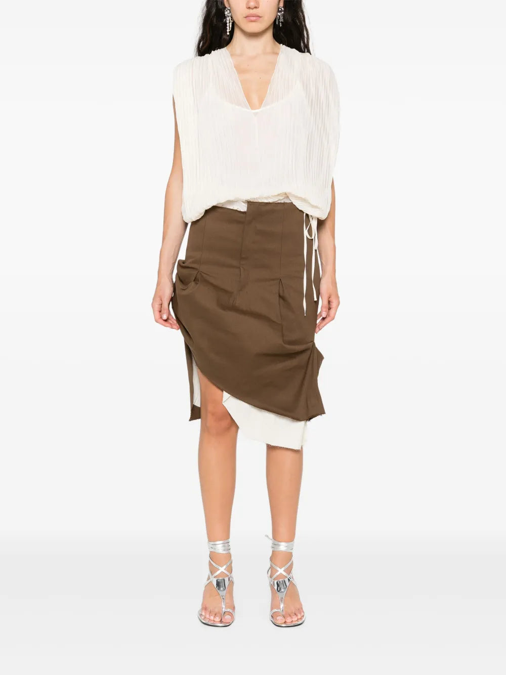 Pleated Silk Top