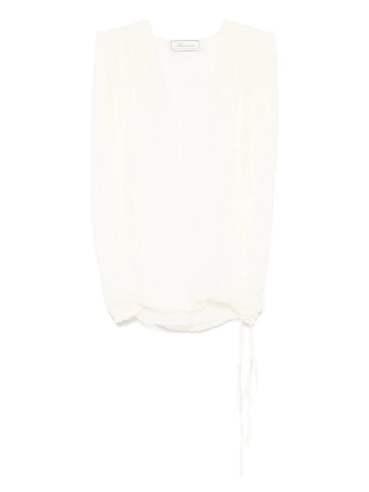 Pleated Silk Top