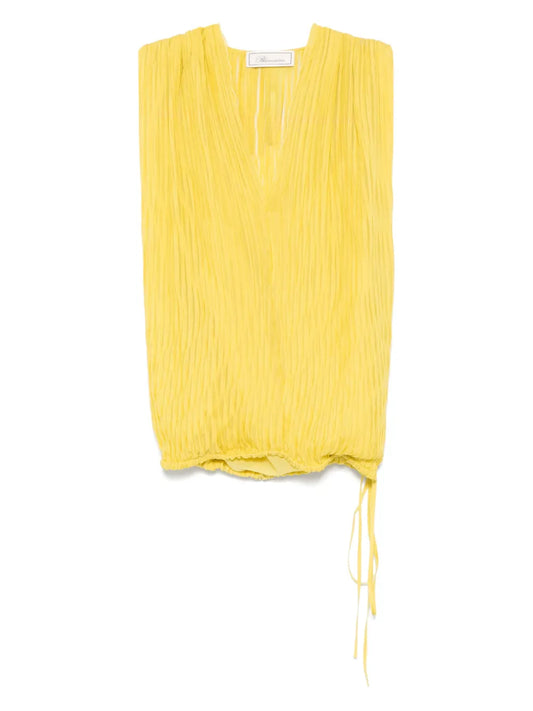 Pleated Silk Top