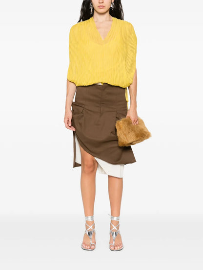 Pleated Silk Top