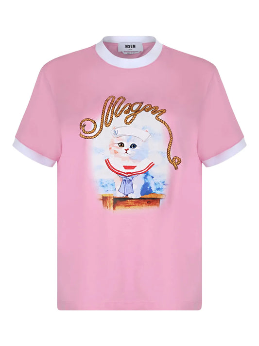 Cat-Print T-Shirt